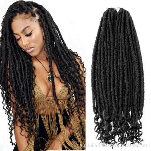 Crochet Hair Soft End Natural Synthetic Braids Brown Extension For Women